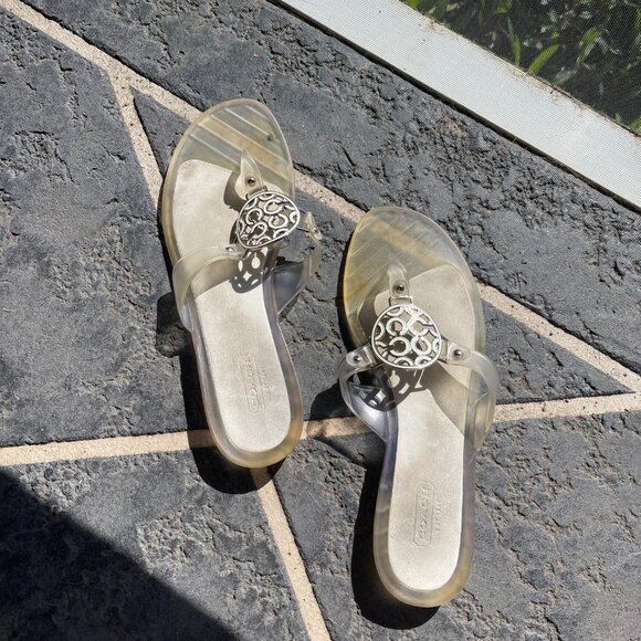 COACH size 9 clear jelly sandal - Picture 5 of 6